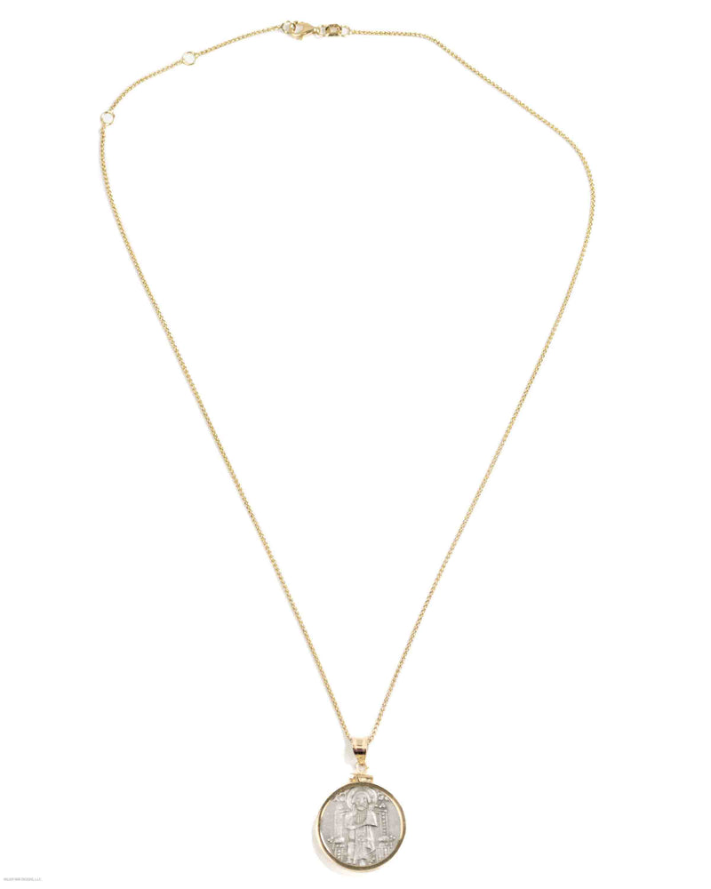 14k Gold Genuine Ancient Medieval Italian Coin Necklace (Venetian Grossi; 1289-1311 A.D.)