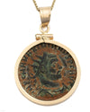 14k Gold Genuine Ancient Roman Coin Necklace (Maximianus; 295-299 A.D.)