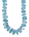 14k Gold Gem Quality Brazilian Aquamarine Hand-Knotted Statement Necklace