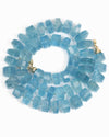 14k Gold Gem Quality Brazilian Aquamarine Hand-Knotted Statement Necklace