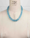 14k Gold Gem Quality Brazilian Aquamarine Hand-Knotted Statement Necklace