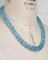 14k Gold Gem Quality Brazilian Aquamarine Hand-Knotted Statement Necklace