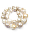 14k Gold Natural Baroque Pearl Statement Necklace