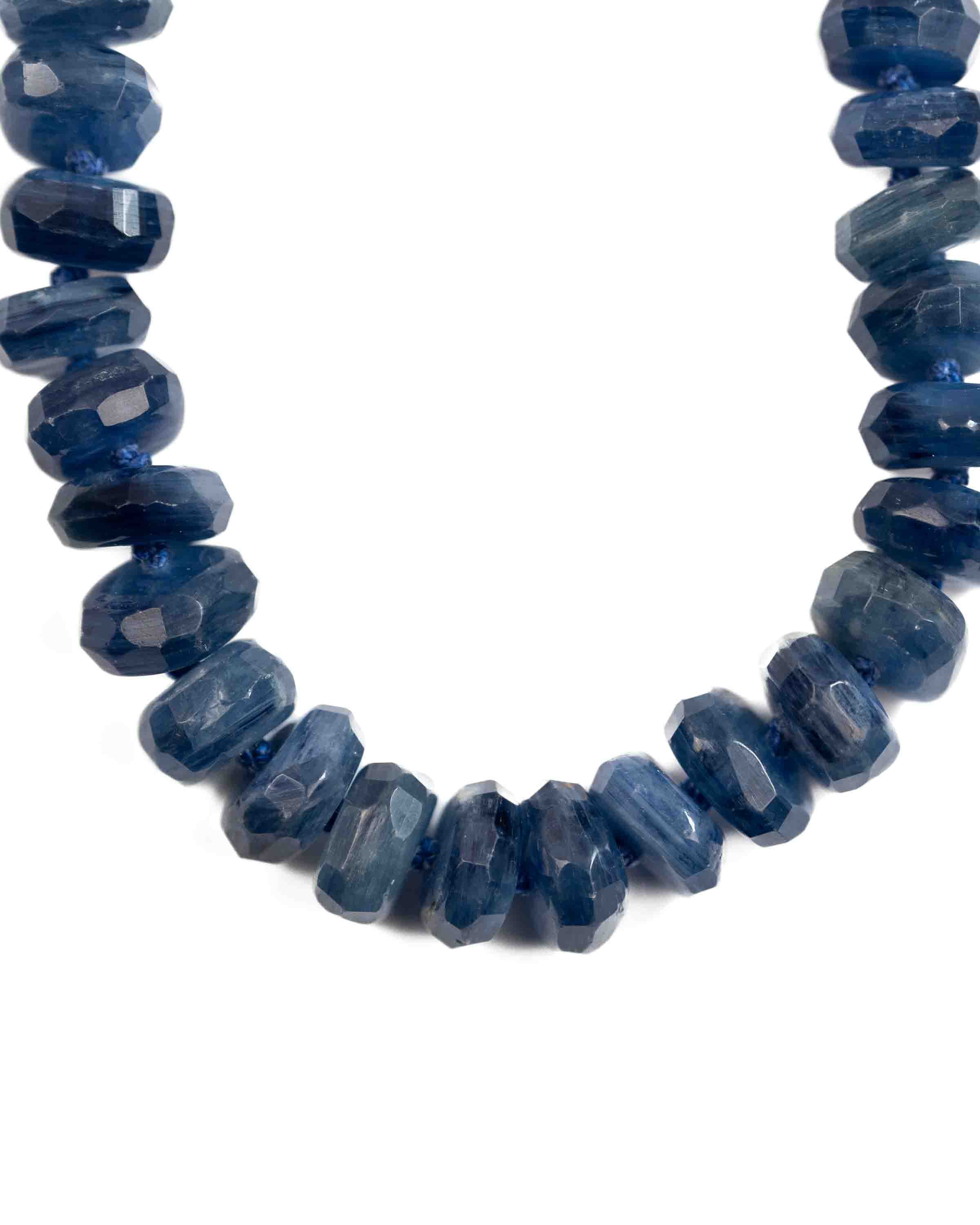 Faceted Kyanite Knotted Strand Necklace