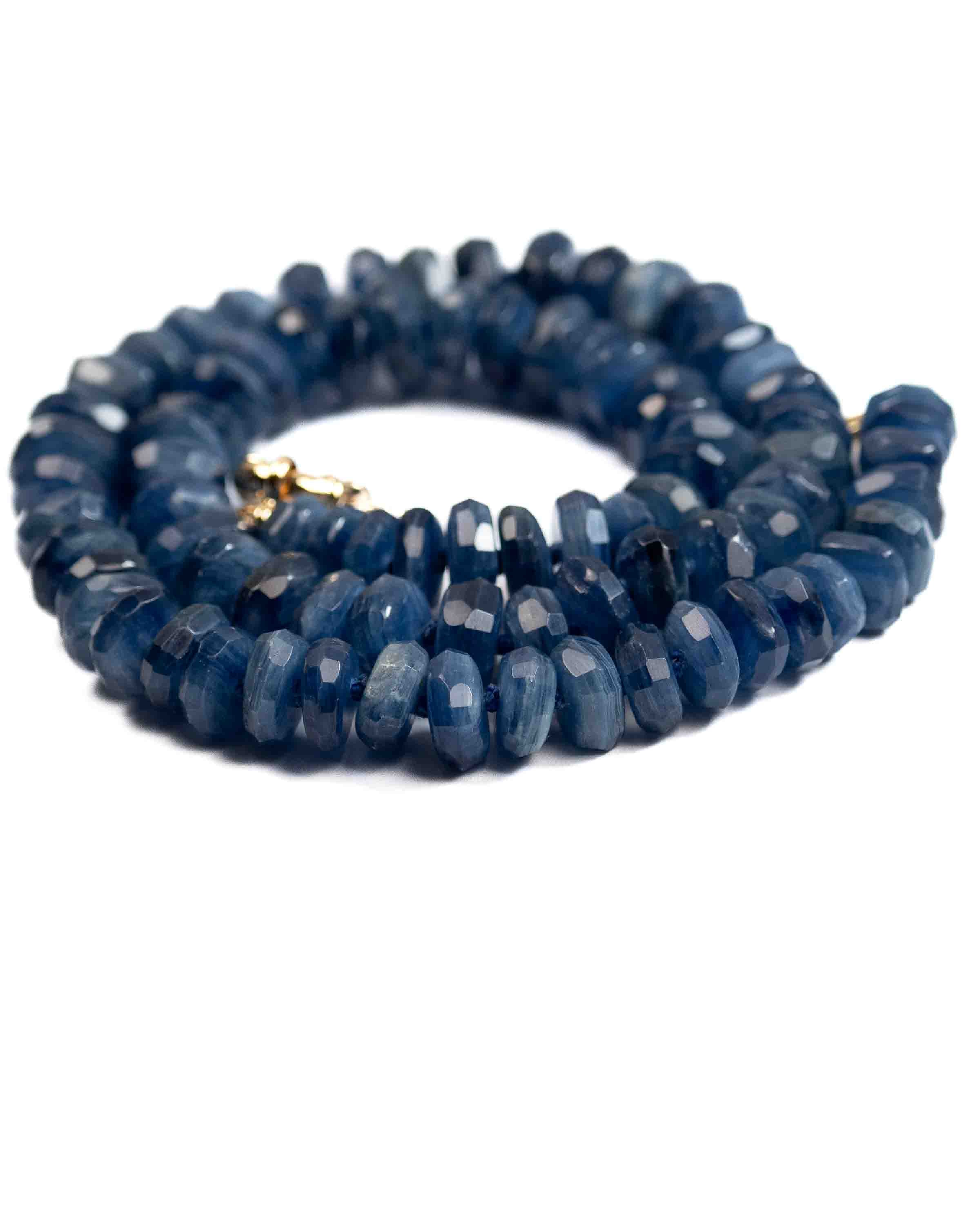 Faceted Kyanite Knotted Strand Necklace