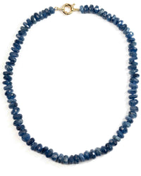 Faceted Kyanite Knotted Strand Necklace