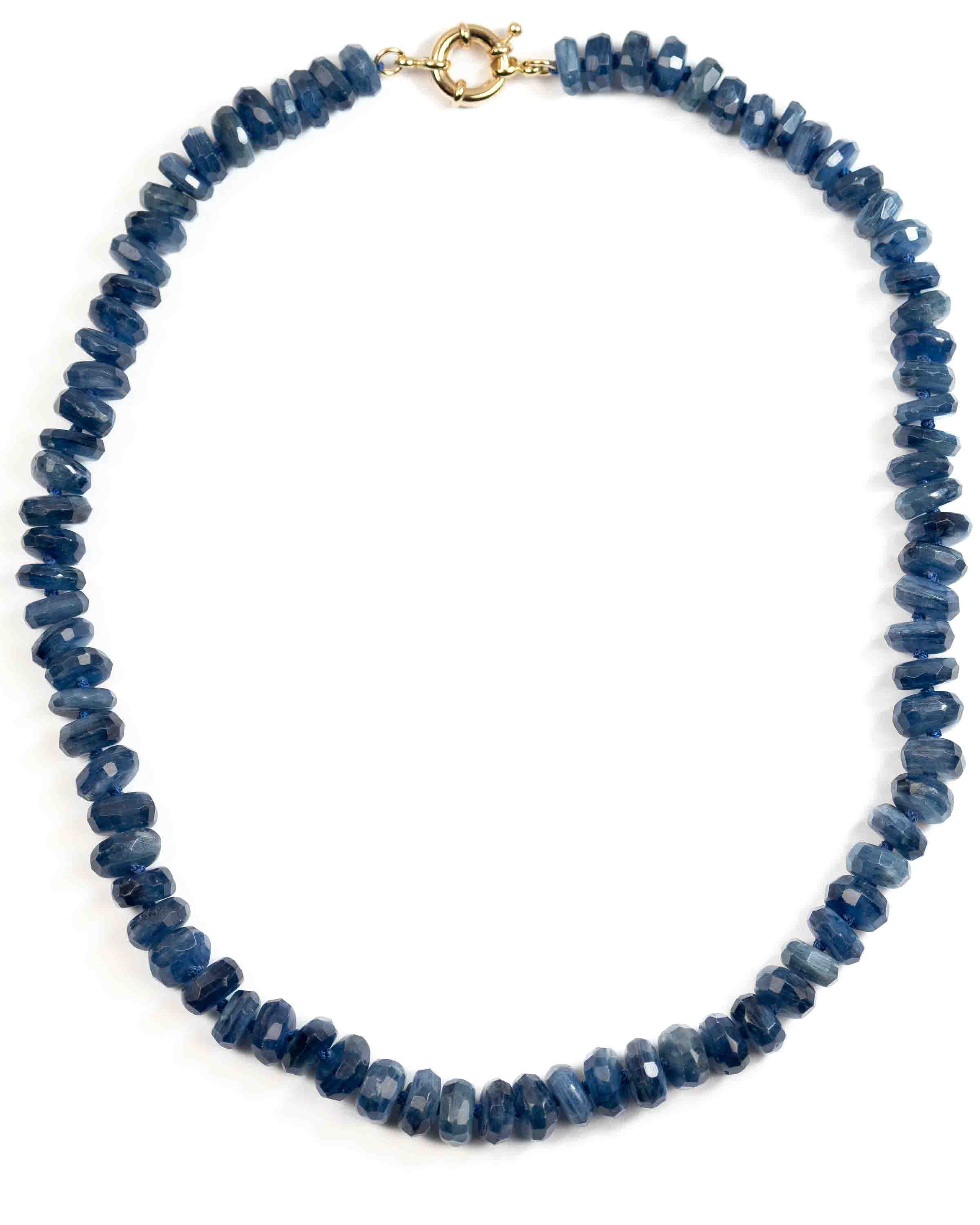 Faceted Kyanite Knotted Strand Necklace