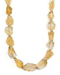 14k Gold & Natural Citrine Nugget Necklace