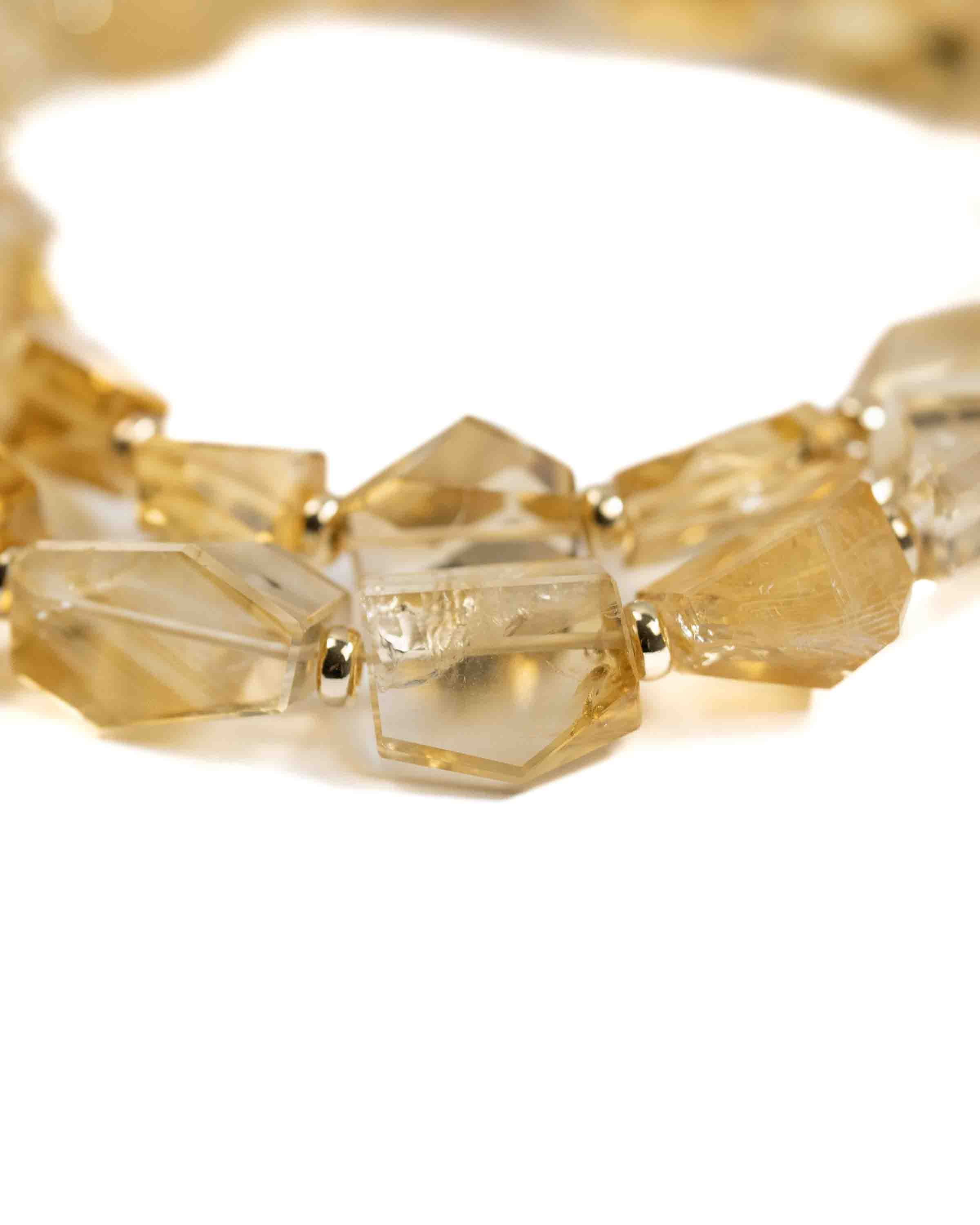 14k Gold & Natural Citrine Nugget Necklace