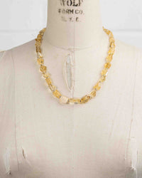 14k Gold & Natural Citrine Nugget Necklace