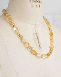 14k Gold & Natural Citrine Nugget Necklace