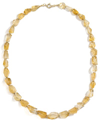 14k Gold & Natural Citrine Nugget Necklace