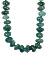 14k Gold Natural AAA Quality Grandidierite Knotted Strand Necklace