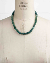 14k Gold Natural AAA Quality Grandidierite Knotted Strand Necklace