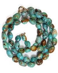 Natural Arizona Kingman Turquoise Knotted Double Strand Necklace