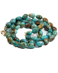 Natural Arizona Kingman Turquoise Knotted Double Strand Necklace