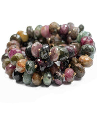 Large Faceted Watermelon Tourmaline Knotted Statement Necklace