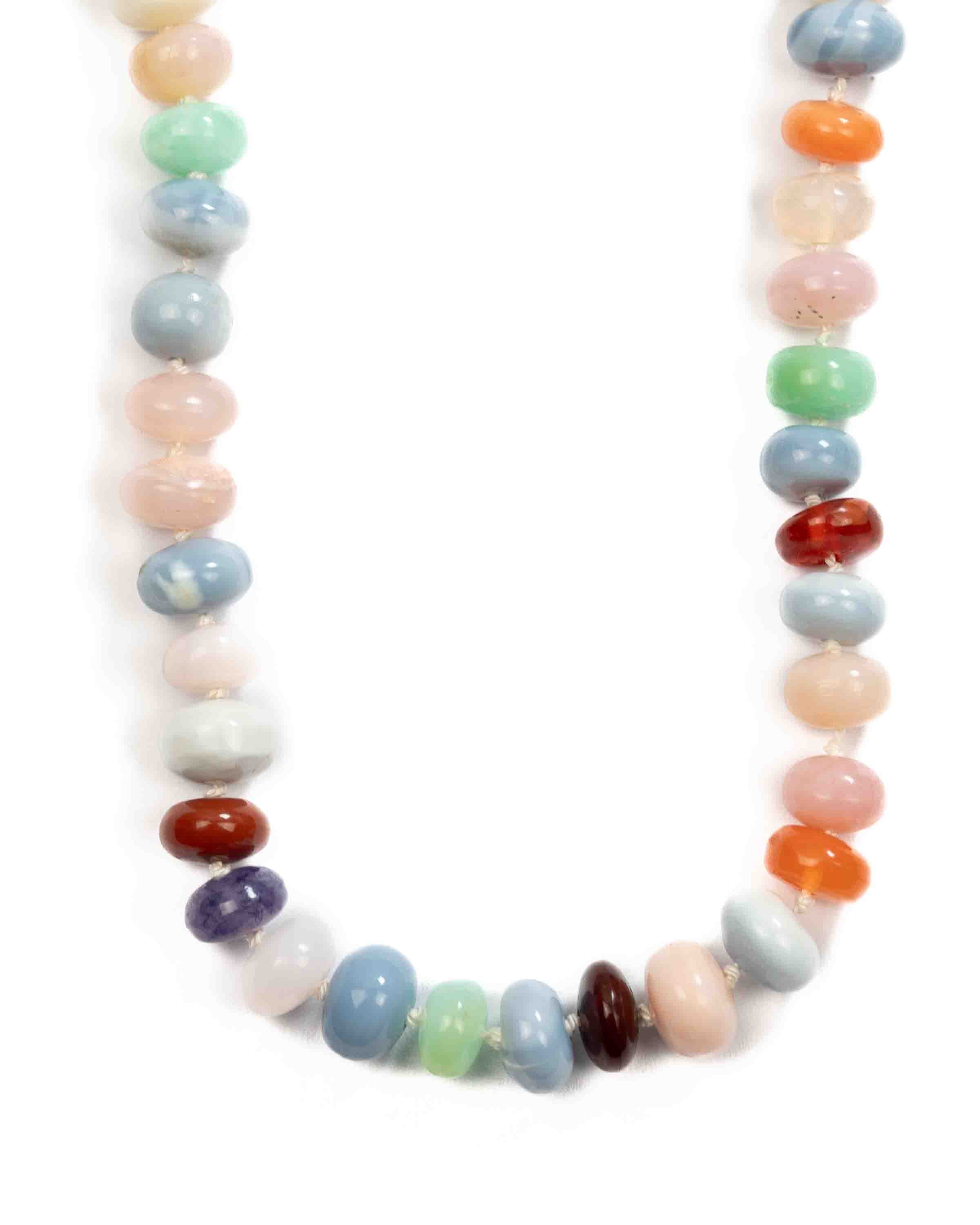 Multi-Opal Knotted Strand Necklace