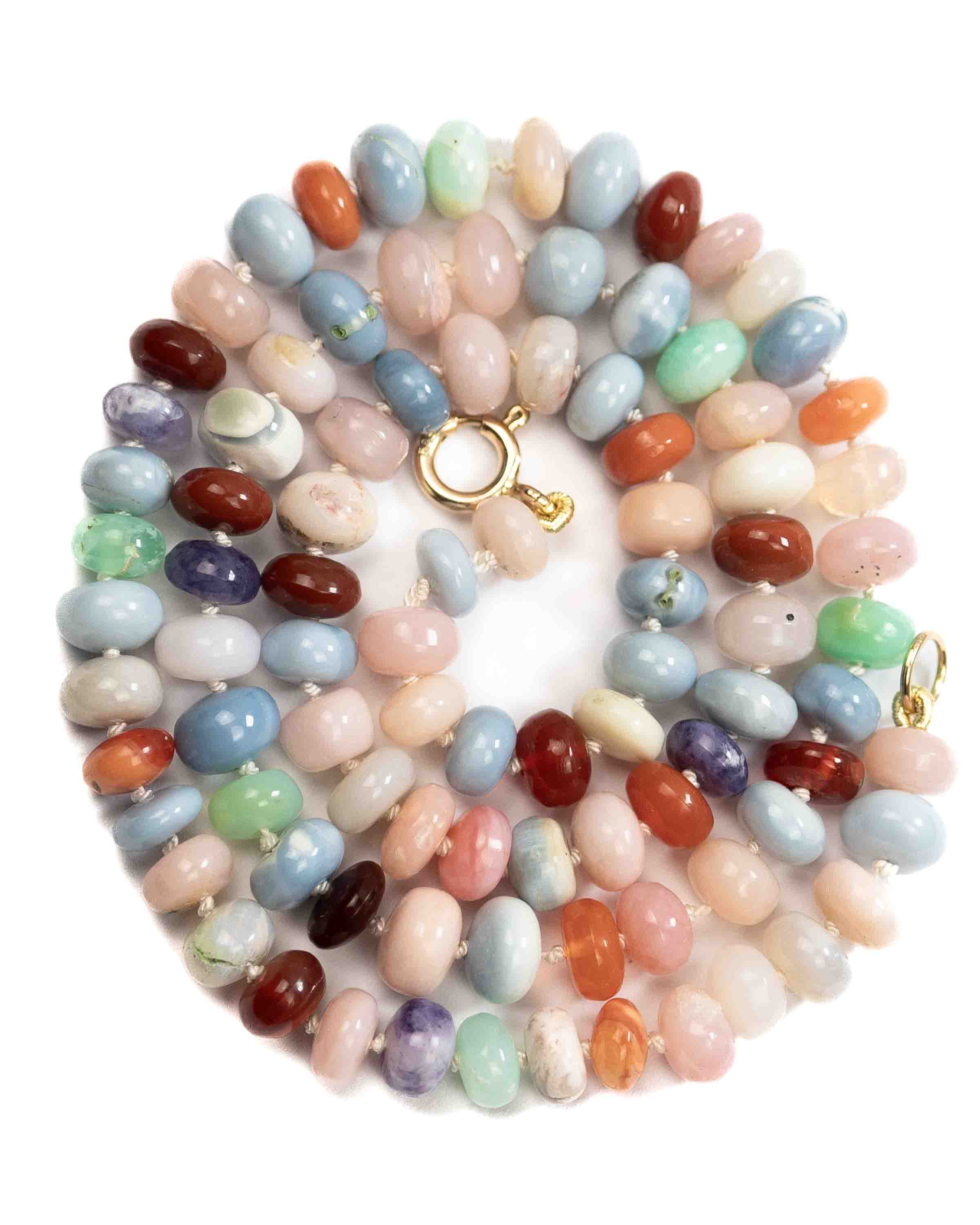 Multi-Opal Knotted Strand Necklace