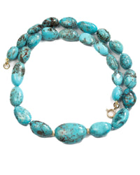 14k Gold Nacozari Turquoise Nugget Knotted Statement Necklace