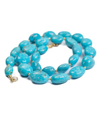 14k Gold Natural Nacozari Turquoise Nugget Statement Necklace