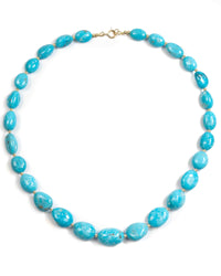14k Gold Natural Nacozari Turquoise Nugget Statement Necklace