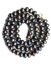 Natural Freshwater Peacock Pearl Knotted Strand Necklace