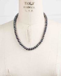 Natural Freshwater Peacock Pearl Knotted Strand Necklace