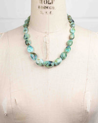 Large Natural Peruvian Opal Nugget Hand-Knotted Statement Necklace
