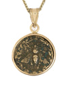 14k Gold Genuine Ancient Greek Coin Necklace (Artemis Bee; 200 B.C.)