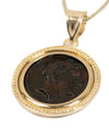 14k Gold Genuine Ancient Greek Coin Necklace (Achilles; 302-286 B.C.)