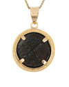 14k Gold Genuine Ancient Greek Coin Necklace (Achilles; 302-286 B.C.)