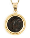 14k Gold Genuine Ancient Greek Coin Necklace (Achilles; 302-286 B.C.)