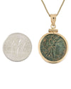14k Gold Genuine Ancient Greek Coin Necklace (Apollo; 313-290 B.C.)