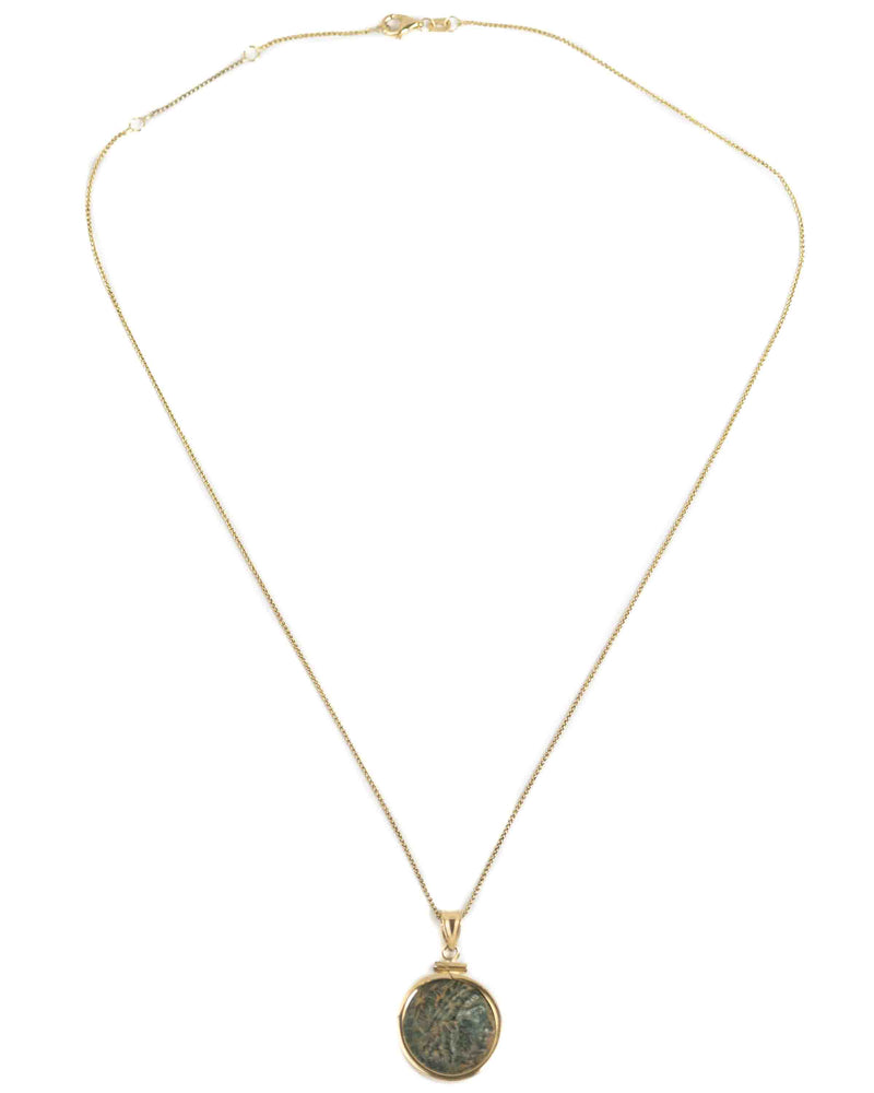 14k Gold Genuine Ancient Greek Coin Necklace (Apollo; 313-290 B.C.)