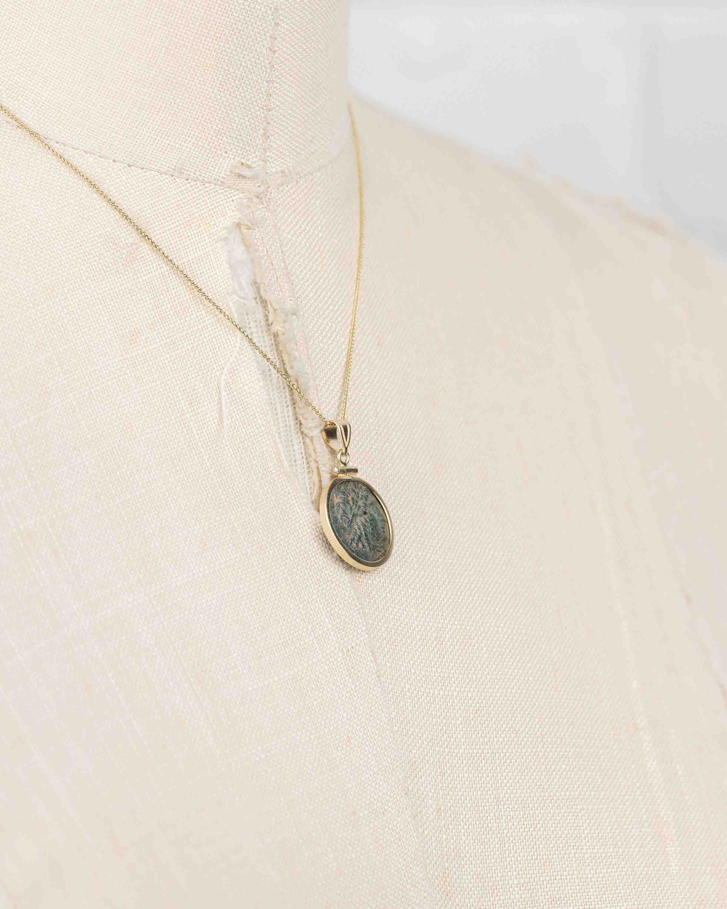 14k Gold Genuine Ancient Greek Coin Necklace (Apollo; 313-290 B.C.)