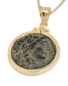 14k Gold Genuine Ancient Greek Coin Necklace (Apollo; 261-246 B.C.)