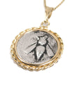 14k Gold Genuine Ancient Greek Coin Necklace (Artemis Bee; 202-150 B.C.)