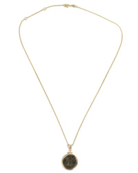 14k Gold Genuine Ancient Greek Coin Necklace (Artemis Bee; 200 B.C.)