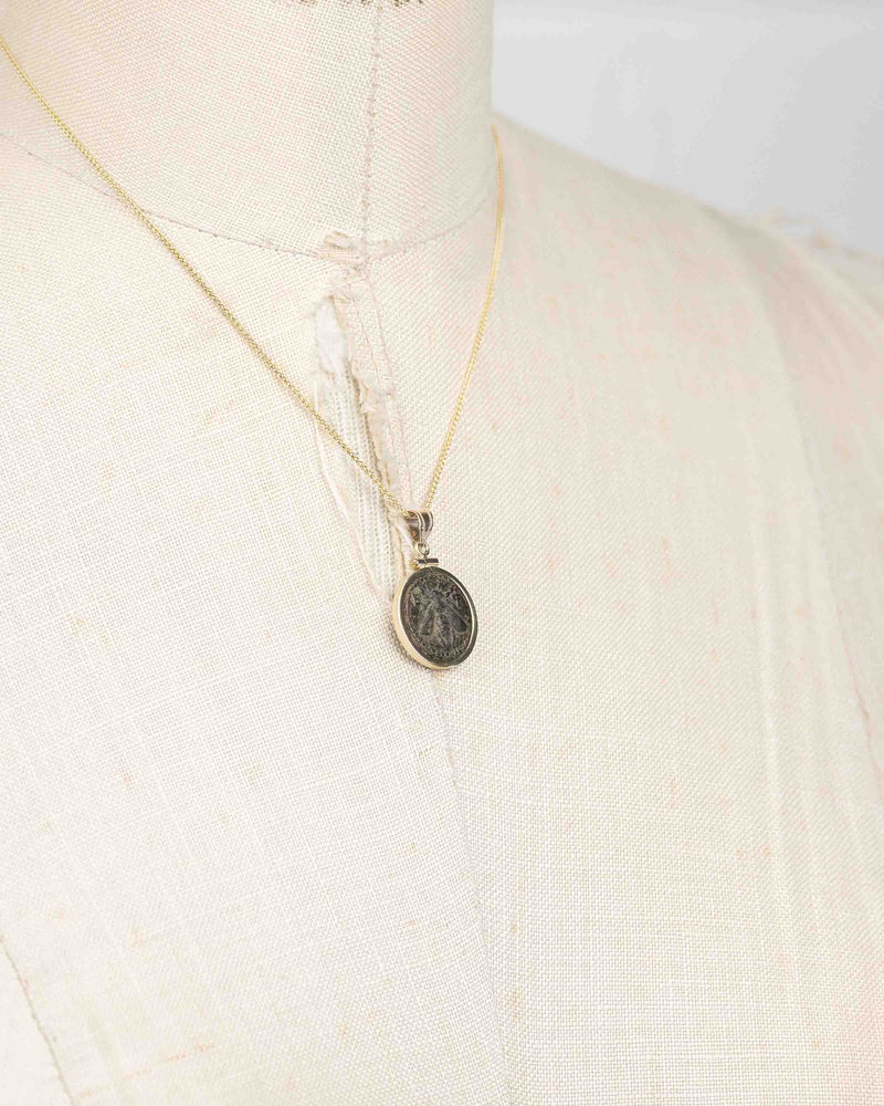 14k Gold Genuine Ancient Greek Coin Necklace (Artemis Bee; 200 B.C.)