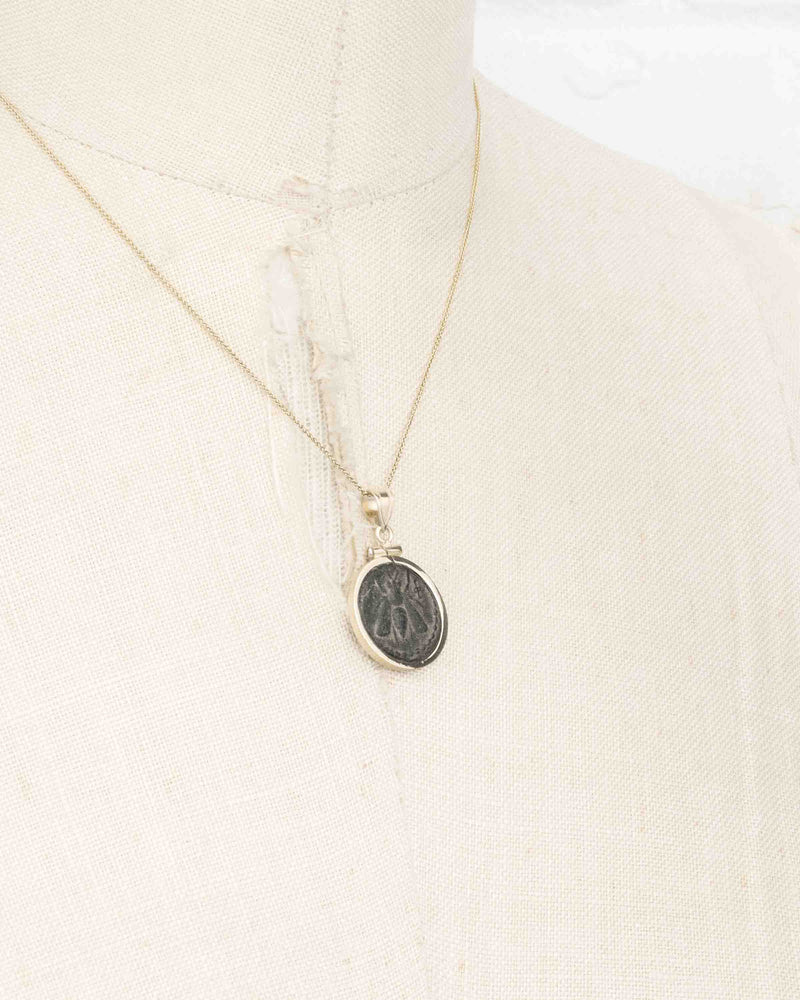 14k Gold Genuine Ancient Greek Coin Necklace (Artemis Bee; 200 B.C.)