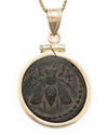 14k Gold Genuine Ancient Greek Coin Necklace (Artemis Bee; 200 B.C.)