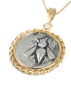 14k Gold Genuine Ancient Greek Coin Necklace (Artemis Bee; 202-150 B.C.)