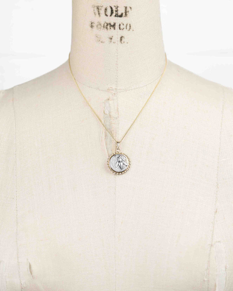 14k Gold Genuine Ancient Greek Coin Necklace (Artemis Bee; 202-150 B.C.)