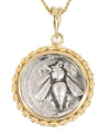 14k Gold Genuine Ancient Greek Coin Necklace (Artemis Bee; 202-150 B.C.)