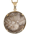 14k Gold Genuine Ancient Greek Coin Necklace (Athena/Owl; 454-404 B.C.)