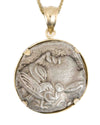 14k Gold Genuine Ancient Greek Coin Necklace (Athena/Owl; 454-404 B.C.)