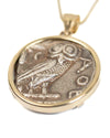 14k Gold Genuine Ancient Greek Coin Necklace (Athena/Owl; 454-404 B.C.)