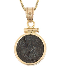 14k Gold Ancient Sicilian Coin Necklace (Sicilian Bunny; 420-413 B.C.)