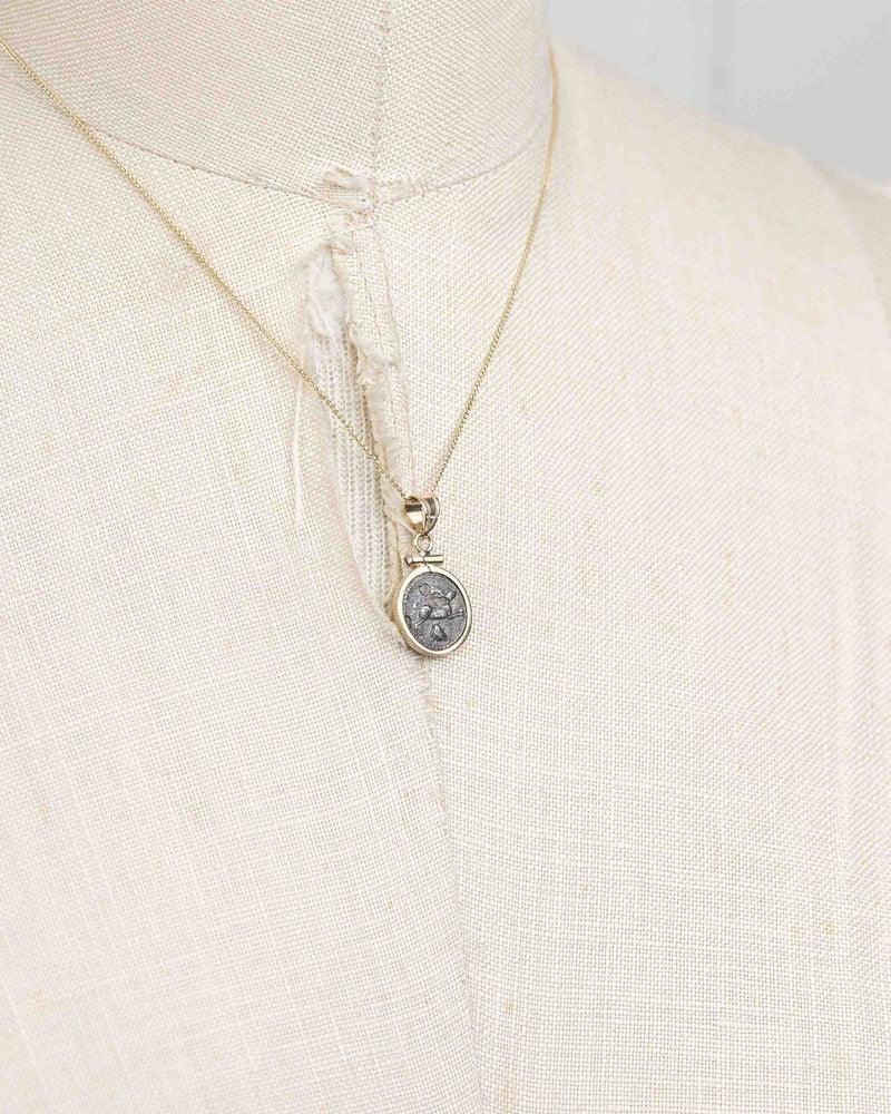 14k Gold Ancient Sicilian Coin Necklace (Sicilian Bunny; 420-413 B.C.)